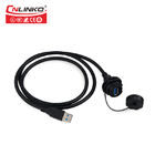 USB3.0 Male Waterproof USB Connectors For Shielded Female Wall Mounting Molded Cable